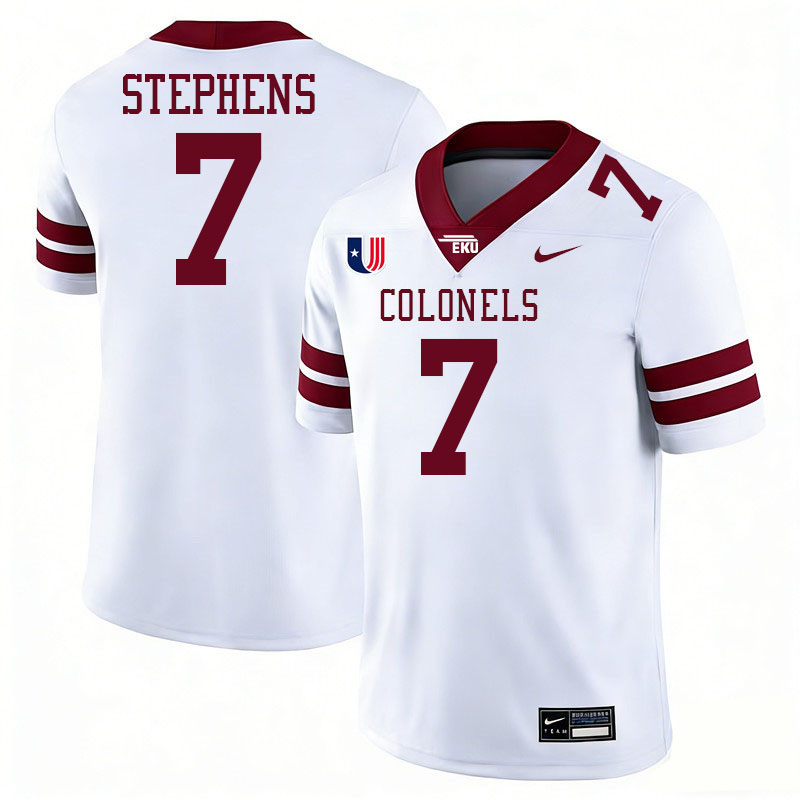 Eastern Kentucky Colonels #7 Gabe Stephens College Football Jerseys,Uniforms Stitched-White